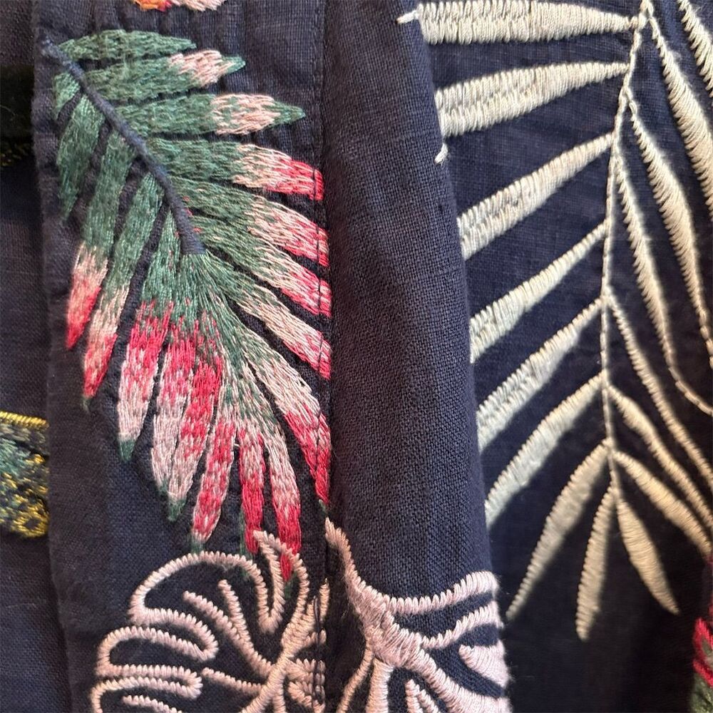 Johnny Was Kaluhi Embroidered Floral Cropped Kimono Vibrant Boho Chic Multicolor - Picture 7 of 8